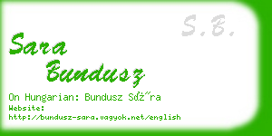 sara bundusz business card